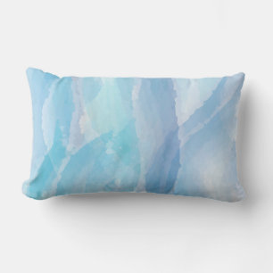 Coussin Rectangle Bleu, abstrait, cool couleur de l'eau brosse art