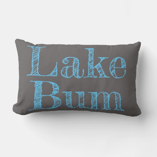 Coussin Rectangle Bleu clair LAKE BUM | (Recto)