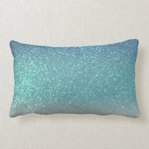 Coussin Rectangle Bleu clair Turquoise Parties scintillant brillante