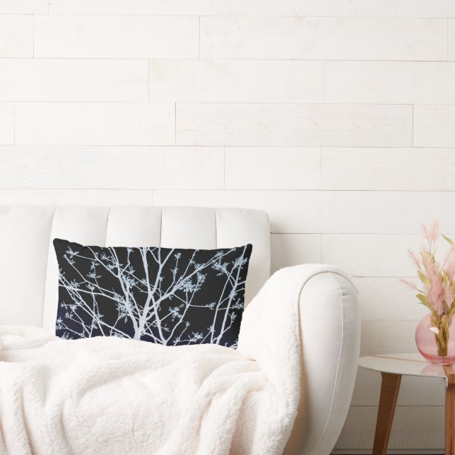 Coussin Rectangle Bleu de l'arbre de printemps (Canapé)