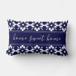 Coussin Rectangle Bleu et blanc   Maison Sweet Home   Style Hampton