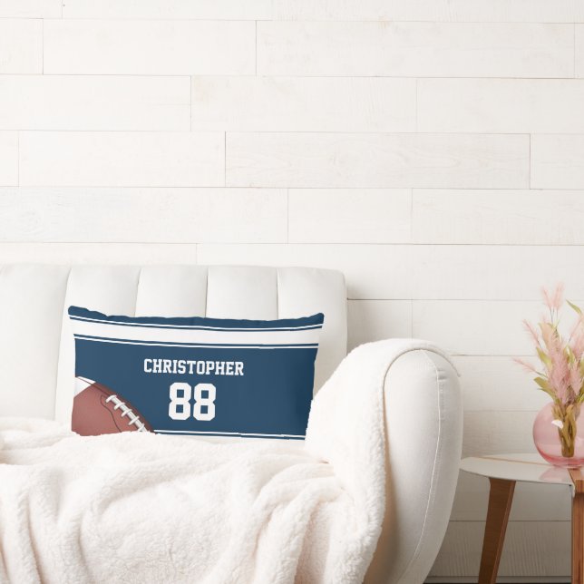 Coussin Rectangle Bleu et blanc Stripes Jersey Football (Canapé)
