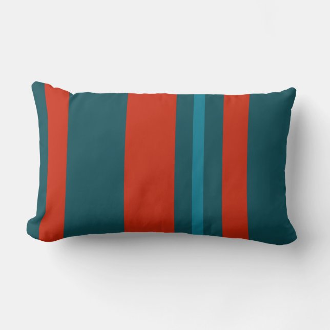 Coussin Rectangle Bleu et rouge turquoise (Recto)