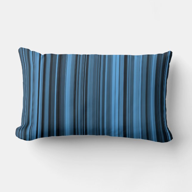 Coussin Rectangle Bleu - Grandes noires (Recto)