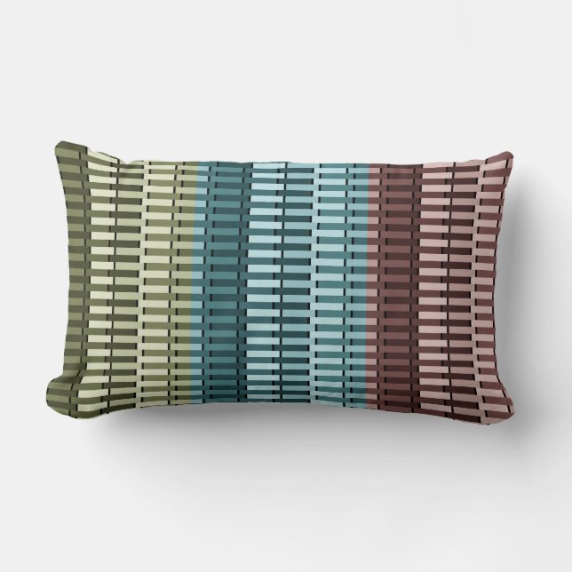 Coussin Rectangle Bleu Jaune Vert Rouge Design Moderne Chic Motif (Recto)