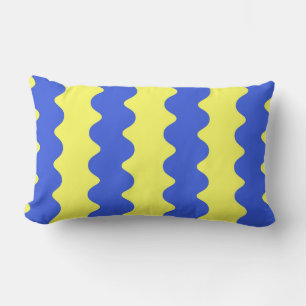 Coussin Rectangle Bleu Lime Gravure Gras Printemps Été Accent