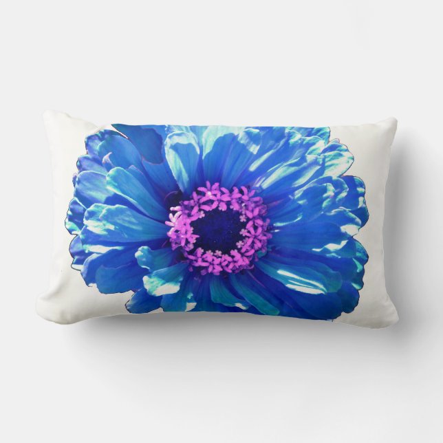 Coussin Rectangle Bleu marguerite bleu photo florale (Recto)