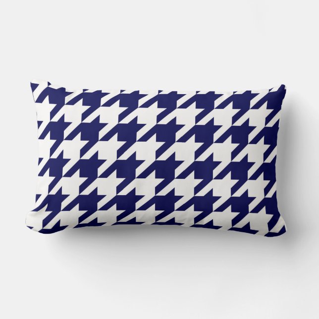Coussin Rectangle Bleu marine blanc gigantesque pied-de-poule (Recto)