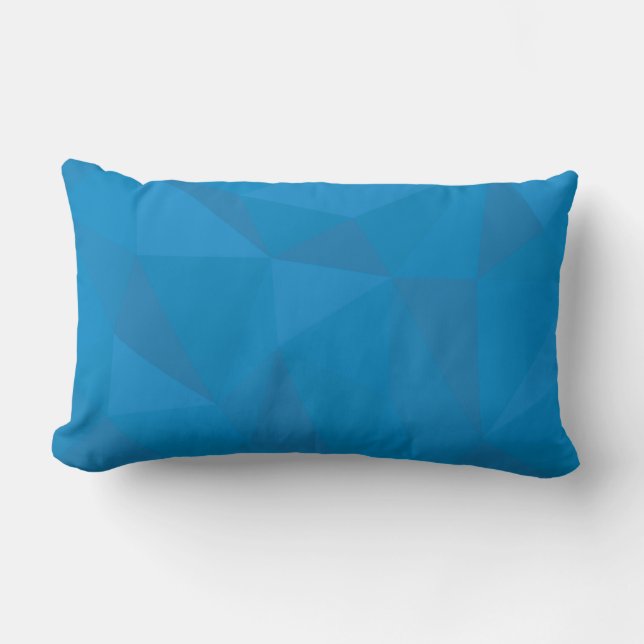 Coussin Rectangle Bleu, moderne, cool, tendance, triangles futuriste (Recto)
