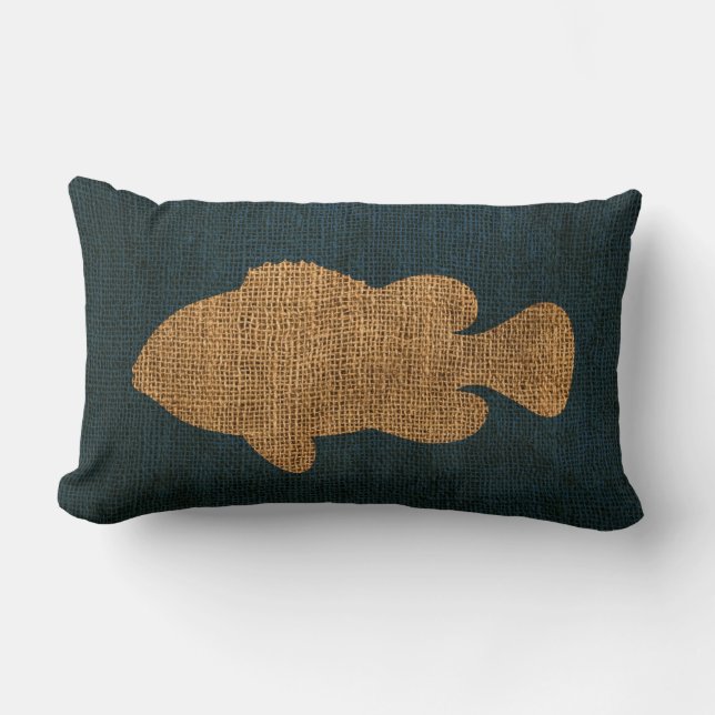 Coussin Rectangle Bleu nautique de mer profonde de poissons (Recto)