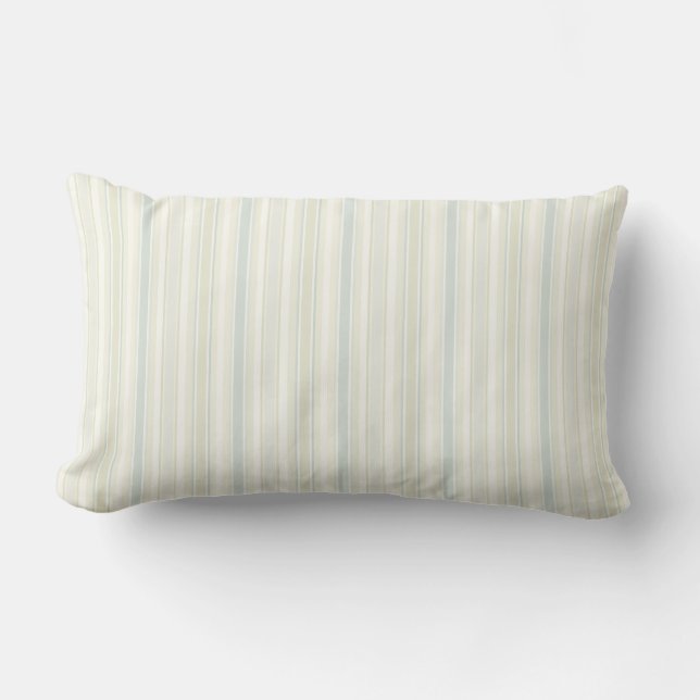 Coussin Rectangle Bleu Poussiéreux Neutre Rayé Maison de Campagne Ru (Recto)