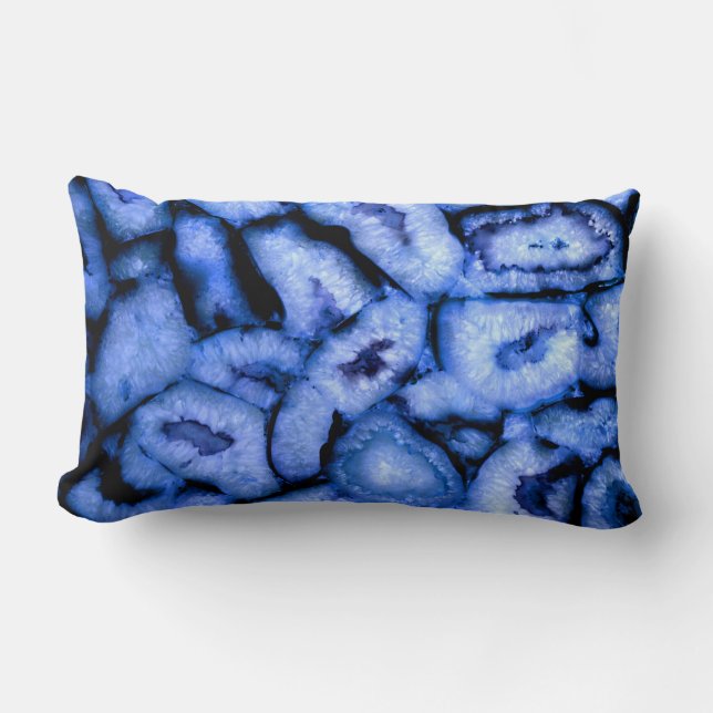 Coussin Rectangle Bleu Quartz bleu Agate bleu Geodes (Recto)