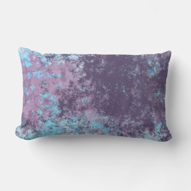 Coussin Rectangle bleu rose et violet (Recto)