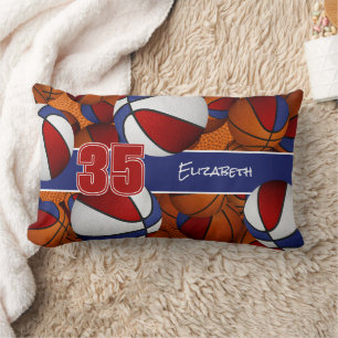 Coussin Rectangle bleu rouge beaucoup de basket salle de sport pour