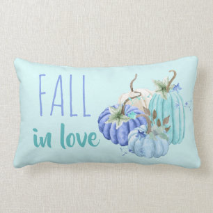 Coussin Rectangle Bleu sarcelle Aqua Taupe Citrouille Automne