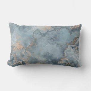 Coussin Rectangle Bleu sarcelle poussiéreux gris beige contemporain
