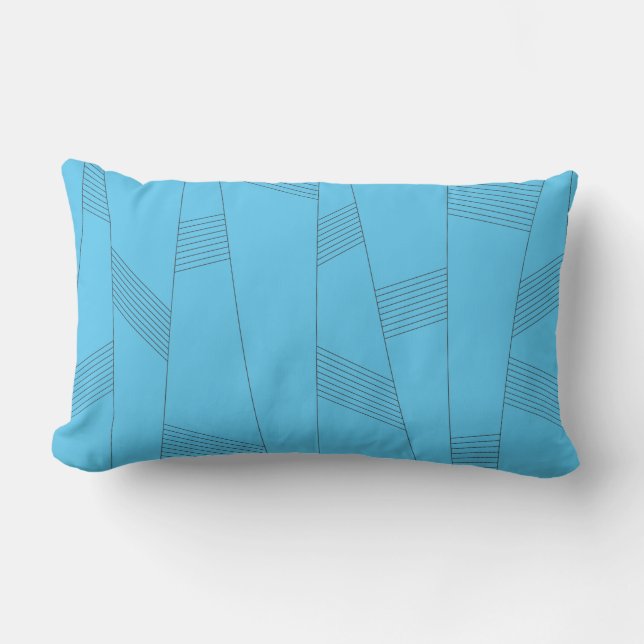 Coussin Rectangle Bleu, simple, élégant, abstrait motif (Recto)