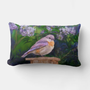 Coussin Rectangle Bleuet de l'Est en neige - Photo originale