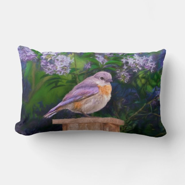 Coussin Rectangle Bleuet de l'Est en neige - Photo originale (Recto)
