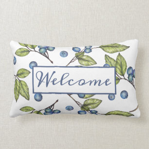 Coussin Rectangle Bleuets personnalisés Bienvenue Lumbar P Lumbar C