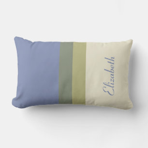Coussin Rectangle Bloc de couleur bleu vert crème moderne nom person