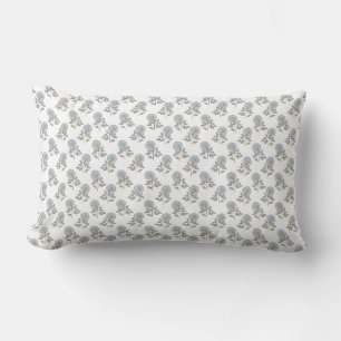 Coussin Rectangle Blocage imprimé bleu clair floral