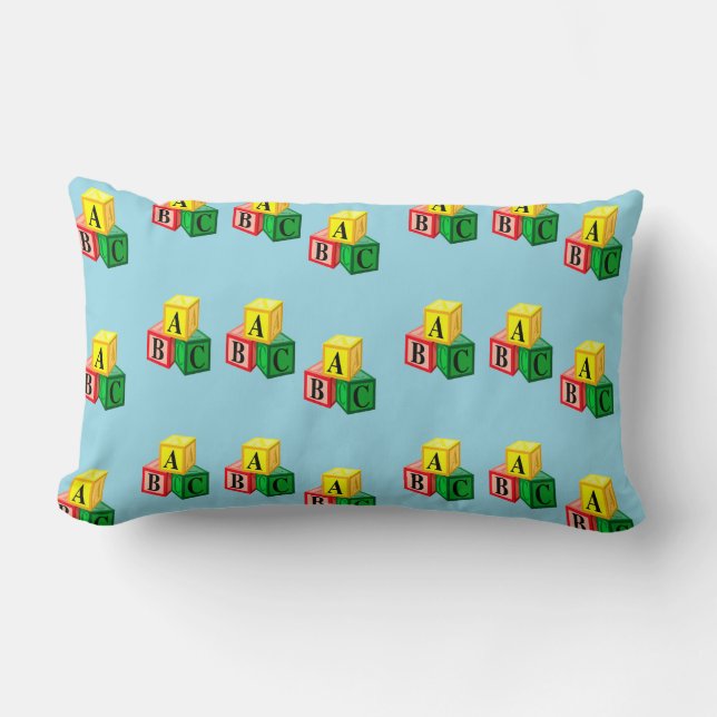 Coussin Rectangle blocs alphabet abc (Recto)
