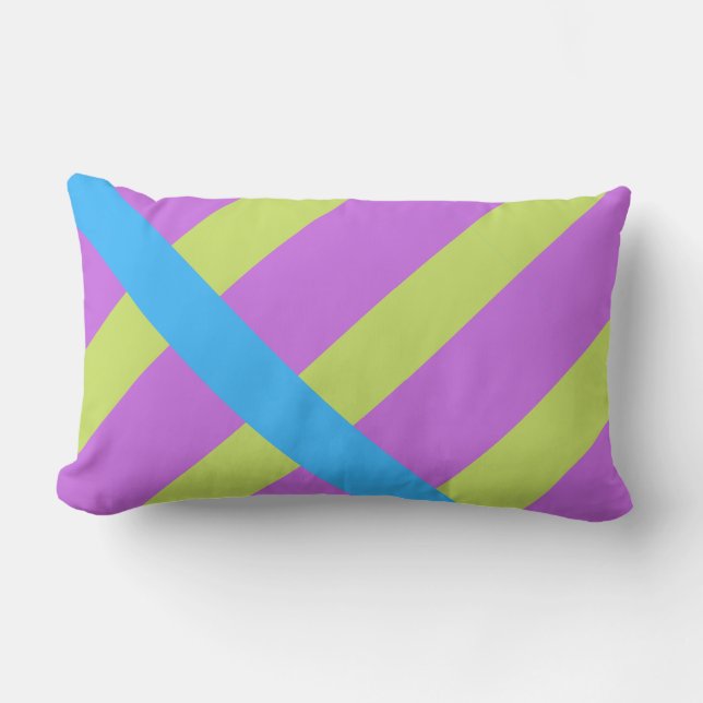 Coussin Rectangle Blocs couleur gras bleu vert rose 7 (Recto)