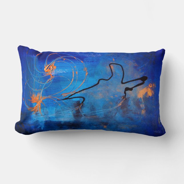 Coussin Rectangle Blue Bird (Recto)