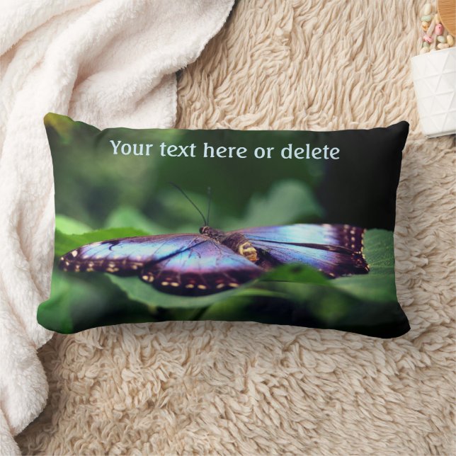 Coussin Rectangle Blue Butterfly Nature Personalized (Couverture)