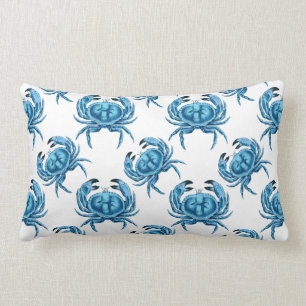 Coussin Rectangle Blue Crabs Classic Motif balnéaire