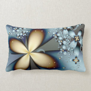Coussin Rectangle Blue Gold Cute Abstrait Floral