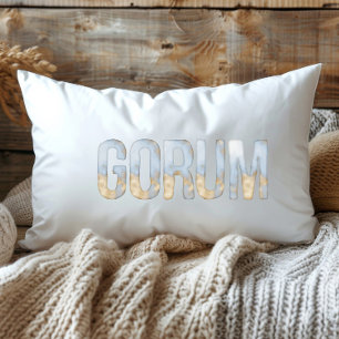 Coussin Rectangle Blue Gold Pastel Aquarelle Gorum Louisiane