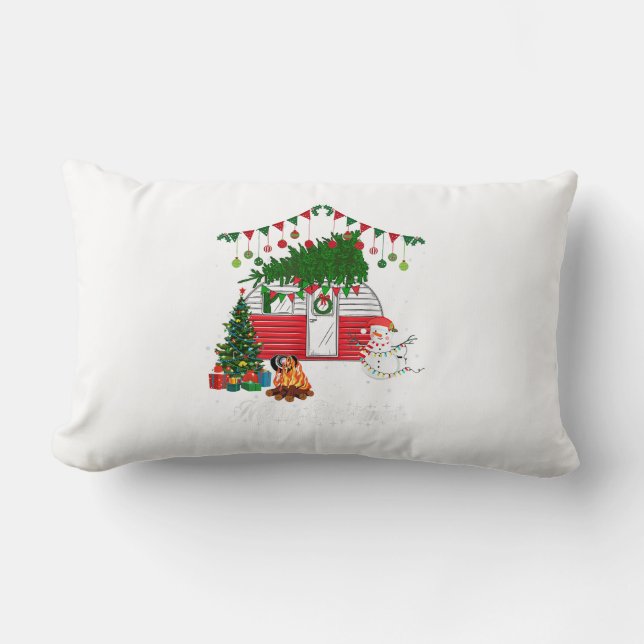 Coussin Rectangle Blue Heeler avec pull de Noël - Joyeux Noêl (Recto)