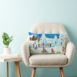 Coussin Rectangle Blue Jenny Nyström Gnome Vintage Noël suédois