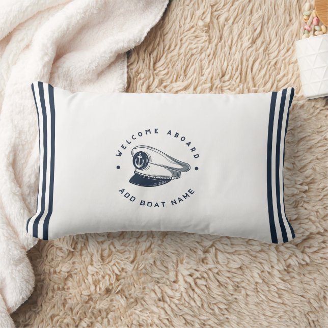 Coussin Rectangle Blue Navy Ancre nautique yacht club voile (Couverture)