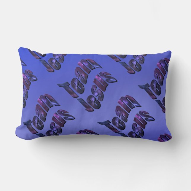 Coussin Rectangle Blue Nebula Team Jesus Logos, (Recto)