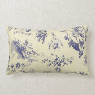 Coussin Rectangle Blue Toile France Pays Cherub Motif