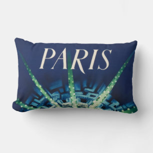 Coussin Rectangle Blue Vintage Paris City Air France