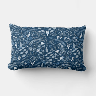 Coussin Rectangle Blues classiques   Motif floral Boho