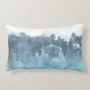 Coussin Rectangle Blues stratifiés peinture Abstraite