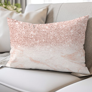Coussin Rectangle Blush Rose Gold Marbre Rose
