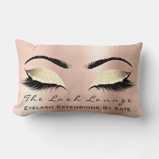 Coussin Rectangle Blush Rose Gold Parties scintillant Lux Maquillage (Recto)