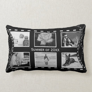 Coussin Rectangle Bobine de film noire et blanche