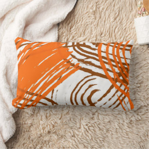 Coussin Rectangle Boho Brown, Orange Abstract Design