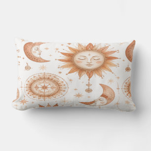 Coussin Rectangle Boho Celestial Sun Moon Throw Pillow