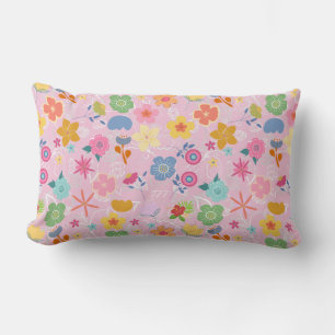 Coussin Rectangle Boho Flowers Motif B01.w LPink BG