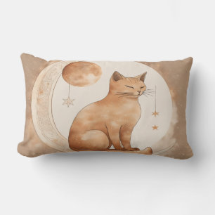 Coussin Rectangle Boho Moon Cat Design