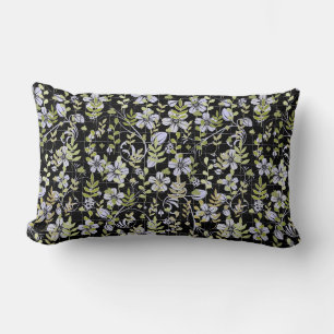 Coussin Rectangle Boho motif 02.w Floral sur Black BG