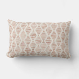 Coussin Rectangle Boho Orange Brûlé Diamant Géométrique